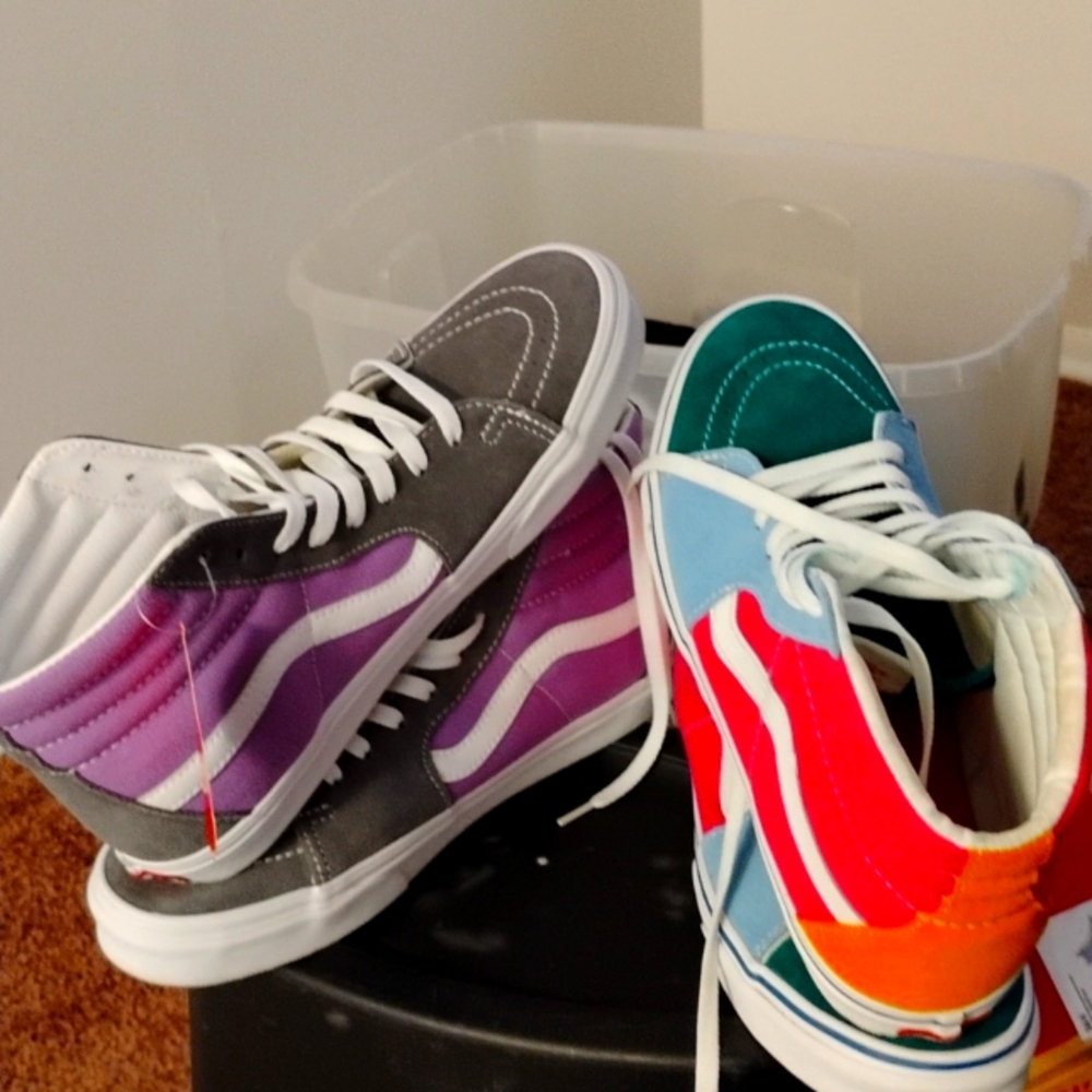 Vans size 11 women's purple/gray, multi colored